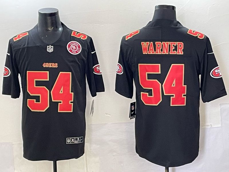 Men San Francisco 49ers #54 Warner Black gold Nike Limited NFL 2025 Jersey style 09